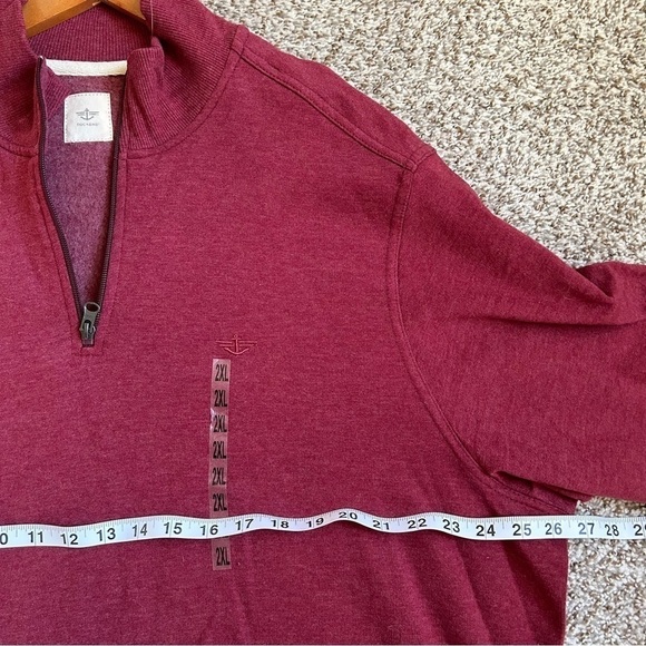 🦋 NWOT Dockers Red Quarter Zip Pullover Sweatshirt XXL Casual Comfy - Picture 4 of 5